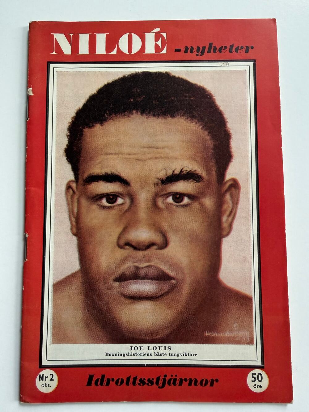 RARE Swedish 1953 Joe Louis Booklet Biography Sports Stars Magazine Brown Bomber